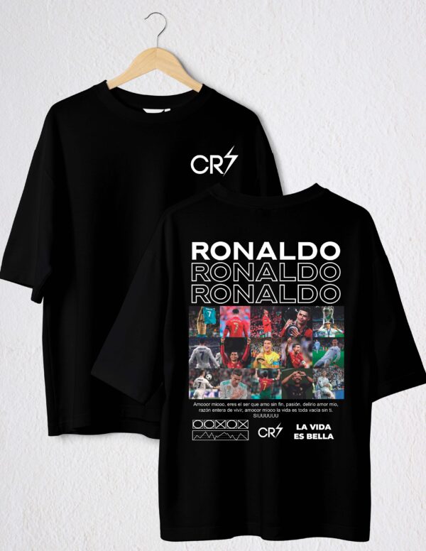 polo cr7 personalizado negro