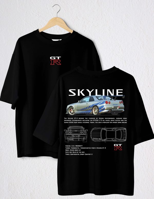 POLO NEGRO GTR 34 SKYLINE