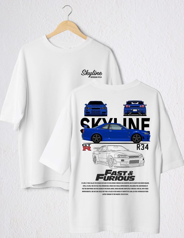 PLAYERA SKYLINE CARRO AZUL RAPIDOS Y FURIOSOS
