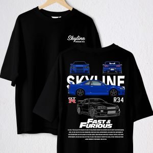 PLAYERA SKYLINE CARRO AZUL RAPIDOS Y FURIOSOS
