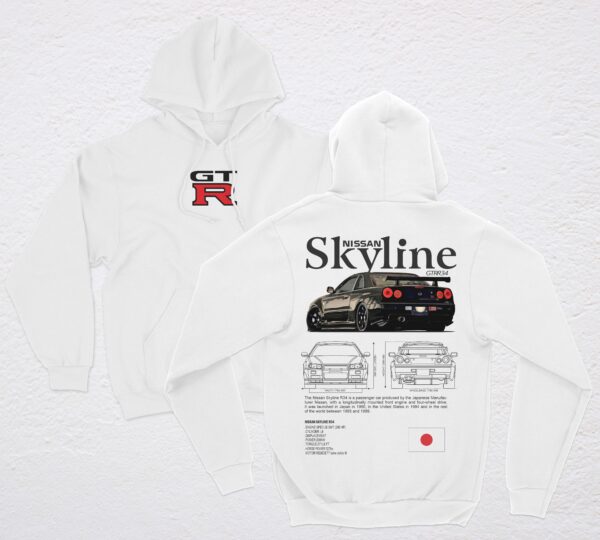 polera blanca gtr34 skyline