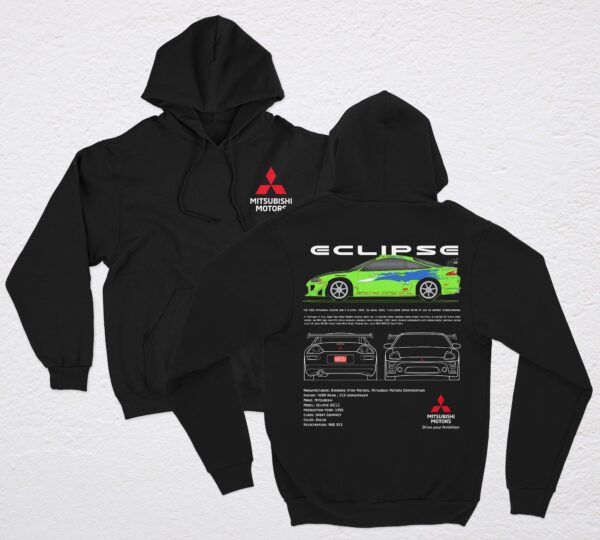 POLERA NEGRA MITSUBISHI ECLIPSE VERDE