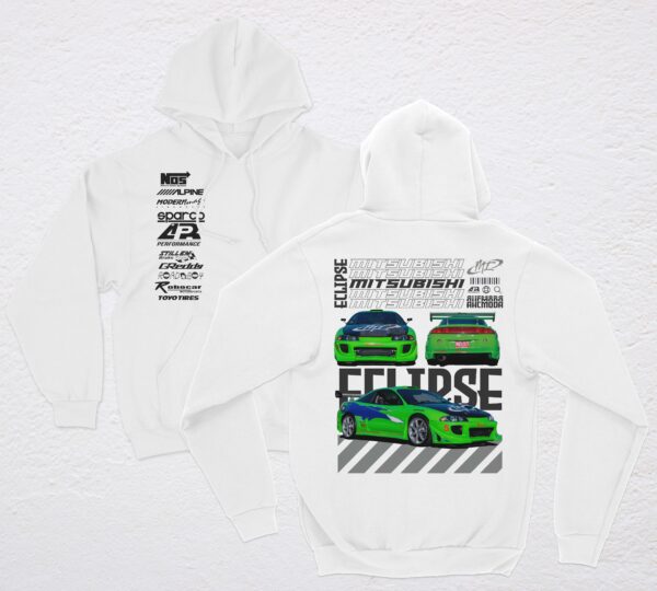 POLERA BLANCA MITSUBISHI ECLIPSE VERDE