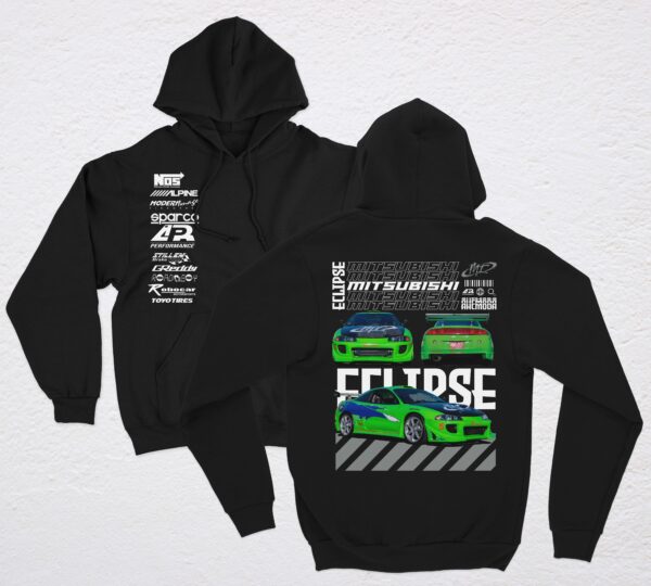 POLERA NEGRA MITSUBISHI ECLIPSE VERDE