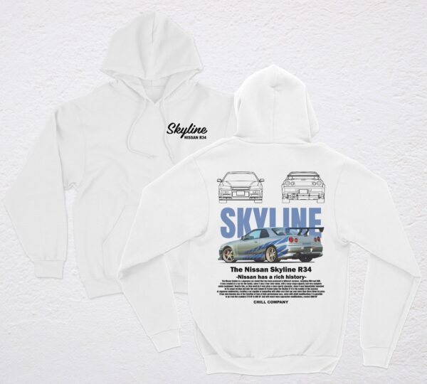 POLERA BLANCA SKYLINE GTR