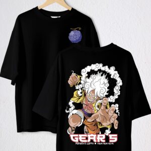LUFFY GEAR 5 POLO NEGRO