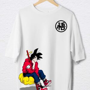 polo goku sentado nube mockup negro goku sentado nube mockup blanco