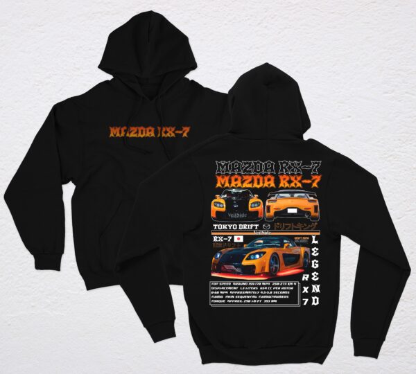 polera mazda RX-7 negro