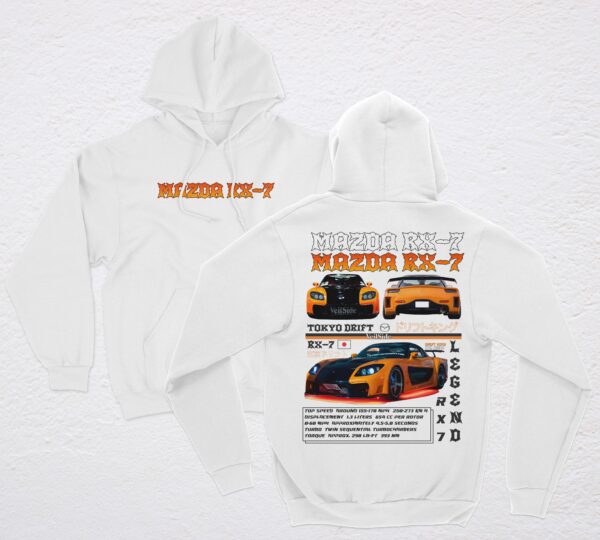 polera mazda rx7 blanco