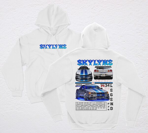 POLERA BLANCA SKYLINE GTR R34