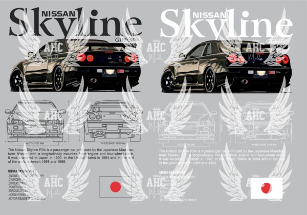 DISEÑO DE CARRO GTR 34 NEGRO