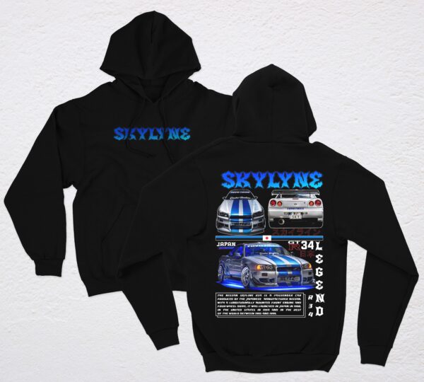 POLERA NEGRA SKYLINE GTR R34