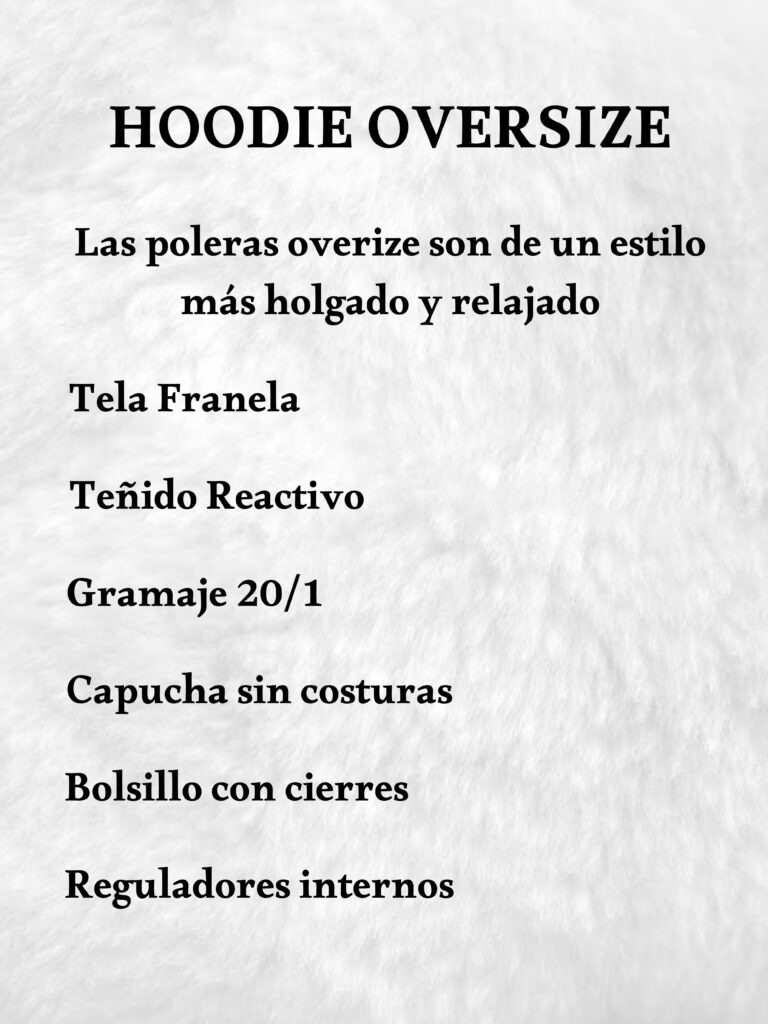 POLERA OVERSIZE ESPECIFICACIONES