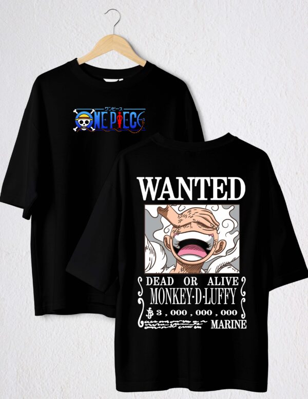 POLO NEGRO LUFFY WANTED
