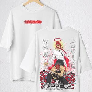 MAKIMA Y DENJI CHAINSAW MAN POLO BLANCO